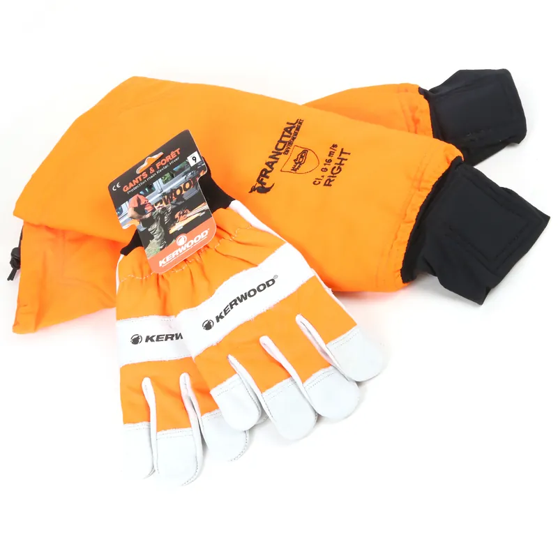 Prix Bas Manchettes protection tronçonneuse Francital avec gants Kerwood. T 9