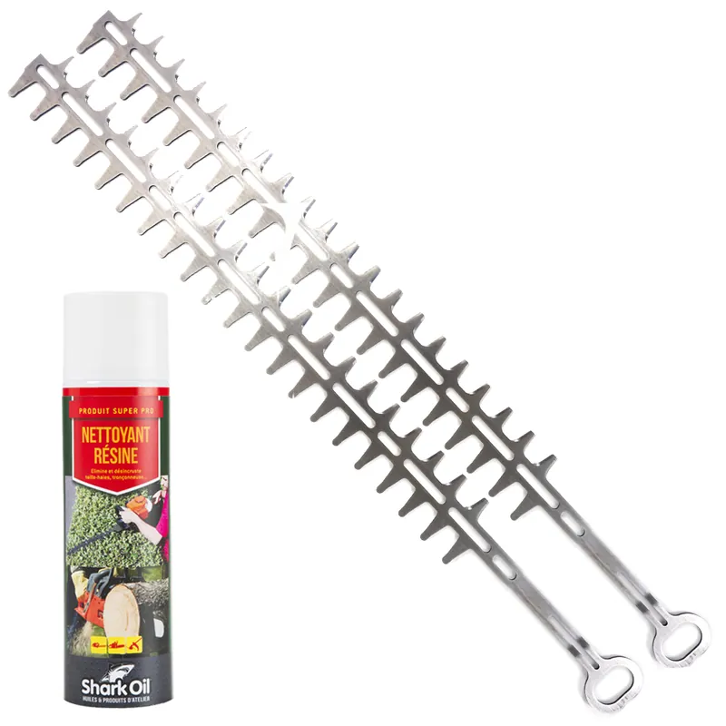 Lame pour taille-haie Stihl HS45 par 2 coupe 600 mm + Nettoyant résine Shark Oil Authentique