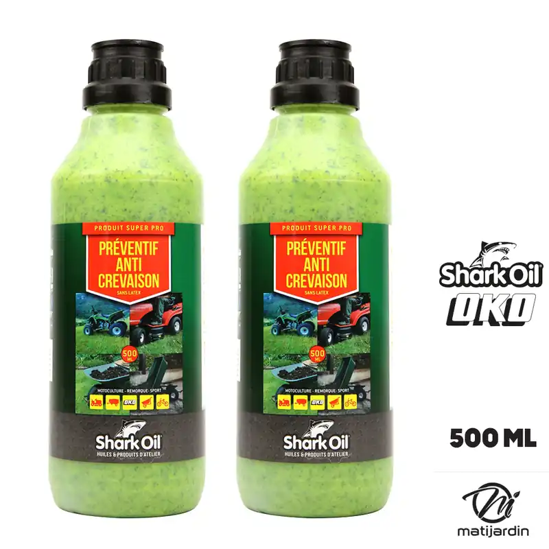 Préventif anti crevaison Shark Oil OKO super pro 500 ml par 2 Prix Cassé