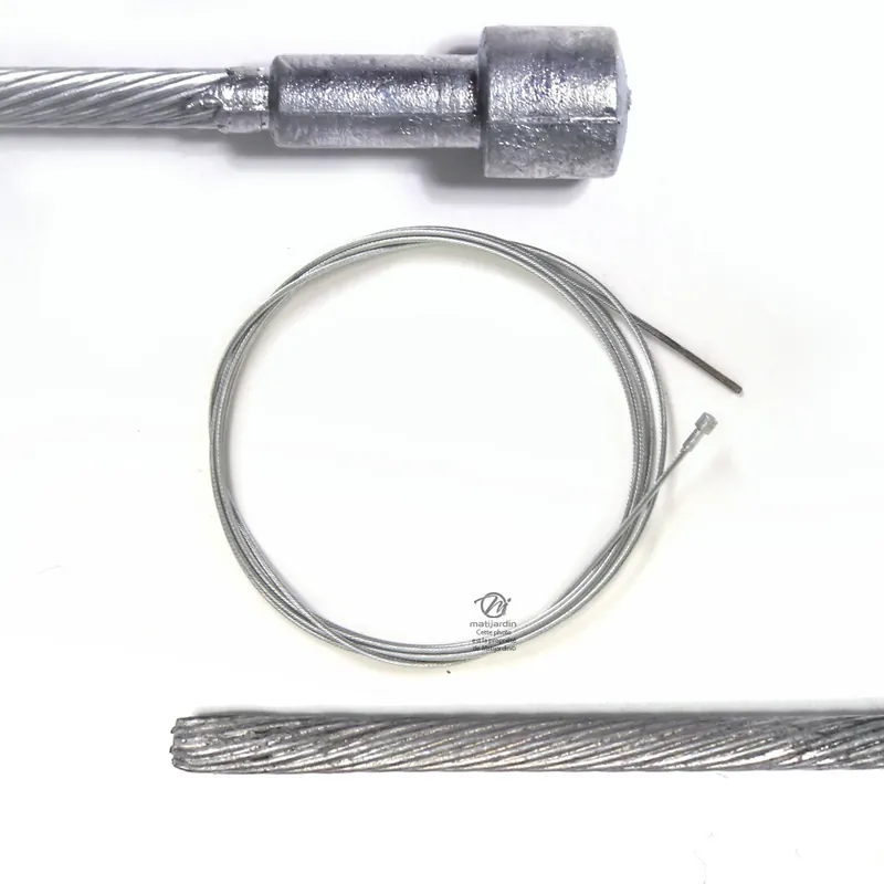 Bon Marché Câble souple, corde à piano. Diamètre 2,5 mm. Longueur 2,5 m. Tête 6,5 x 6,5 mm