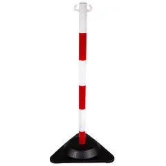 Poteau de balisage X-POST sur socle lesté rouge et blanc 2,9kg 90cm – NOVAP – 2009997 Offre Limitée