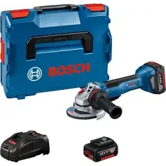 Remise Meuleuse d‘angle 18V GWS 18V-10 P Professional 125mm + 2 batteries 5Ah + chargeur L-Boxx – BOSCH – 06019J4101