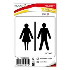 Livraison Express Plaque adhésive ‘‘Toilettes H/F‘‘ 10x10cm - NOVAP - 4230719