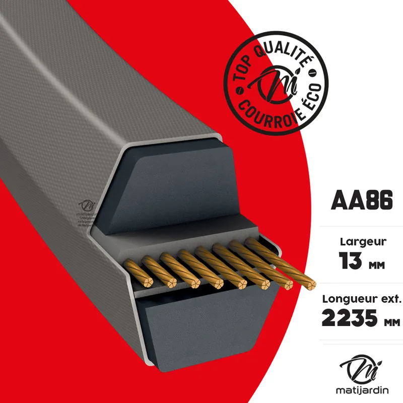 Courroie tondeuse AA86 hexagonale prix éco 13 x 2235 mm Super Prix
