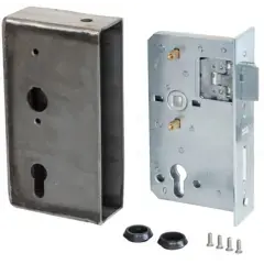 Serrure renforcée 50x43mm avec boîtier 190x100mm pour béquille diamètre 18mm - GAH ALBERTS - 412050 Nouvel Arrivage