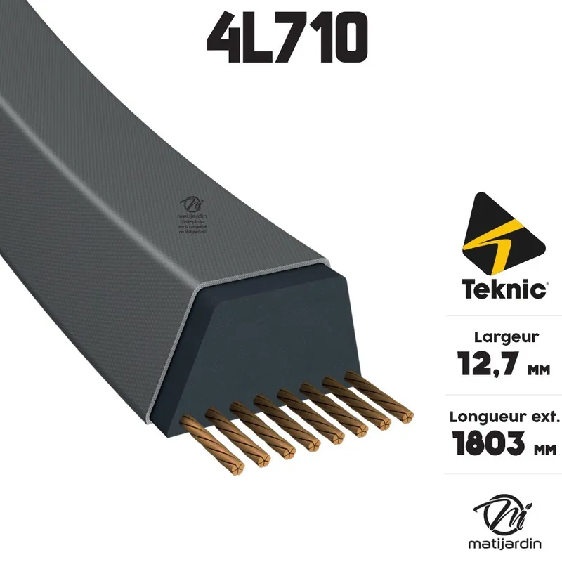 Courroie tondeuse Tiger Belts 4L710 kevlar trapézoïdale 12,7 x 1803 mm Prix Réduit