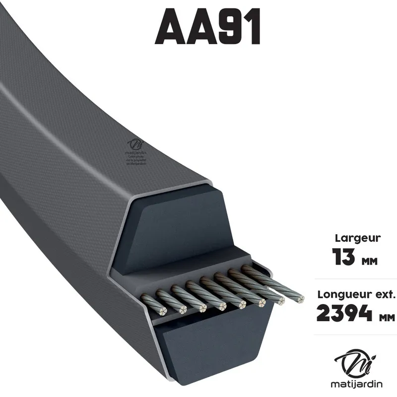 Top Vente Courroie tondeuse AA91 hexagonale 13 x 2394 mm