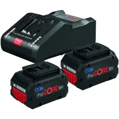 Dernier Modèle Pack de 2 batteries ProCore 18V/8Ah + chargeur GAL 18V-160 C en boite carton BOSCH 1600A016GP