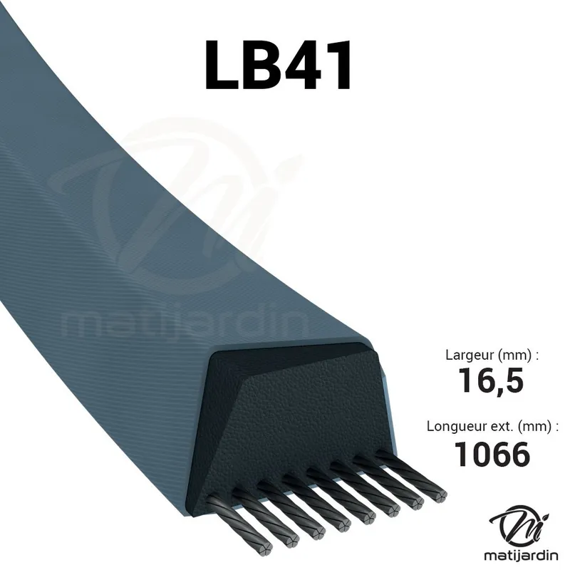 Nouveauté Courroie tondeuse Mitsuboshi LB41 trapézoïdale 16,5 x 1053 mm
