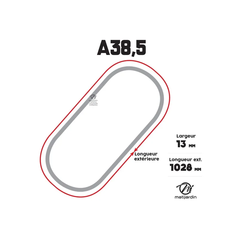 Livraison Express Courroie tondeuse A38,5 trapézoïdale 13 x 1028 mm