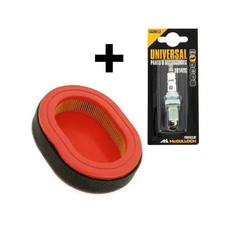 Nouveauté Kit filtre à air + Bougie tondeuse Mc Culloch origine