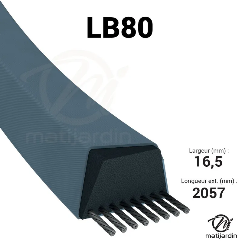 Populaire Courroie tondeuse Mitsuboshi LB80 trapézoïdale 16,5 x 2044 mm