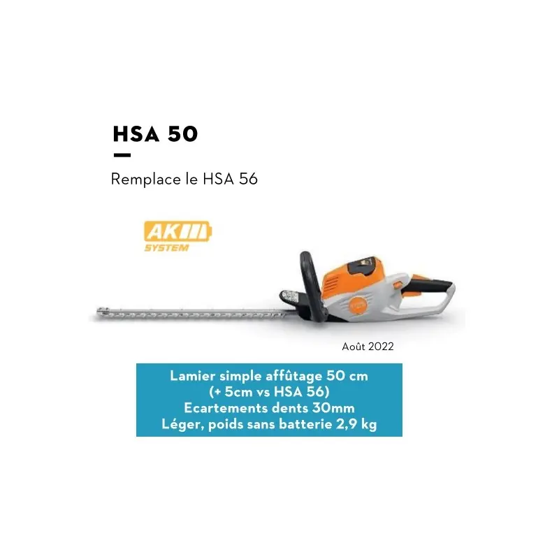 Bon Marché Taille-haie à Batterie STIHL HSA50