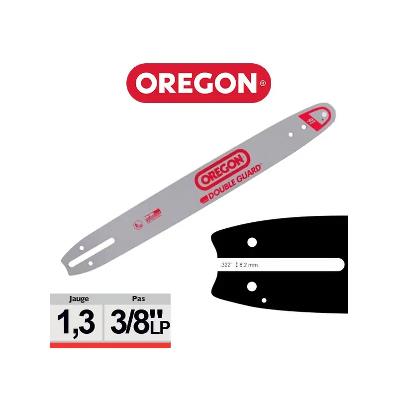 Guide chaîne tronçonneuse 3/8LP SDEA041 Simple rivet Oregon Usine Directe
