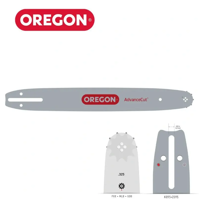Guide chaîne tronçonneuse Oregon 325 058 AdvanceCut PXBK095 Nouvelle Collection