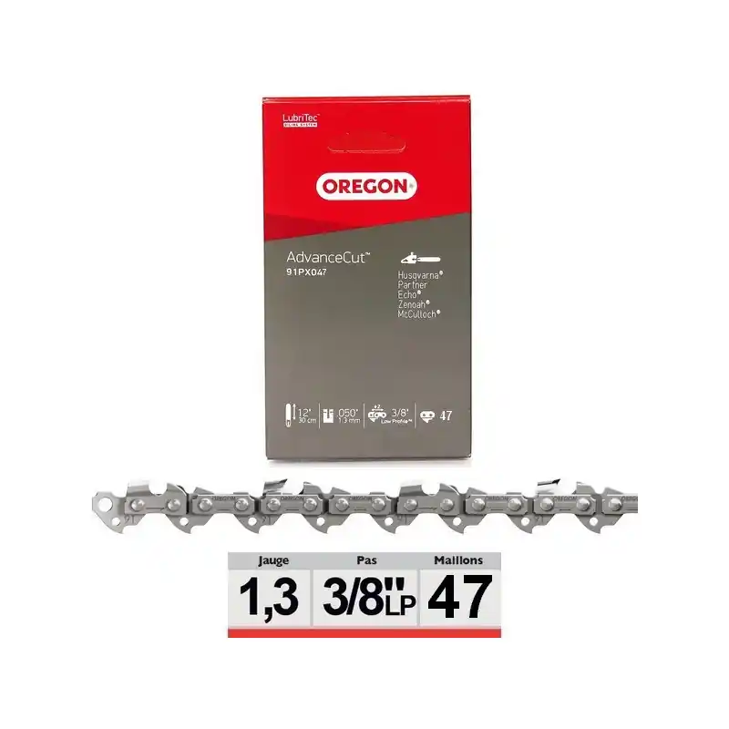 Chaine tronçonneuse Oregon 91PX047E 3/8LP 050 47 dents Achat Immédiat