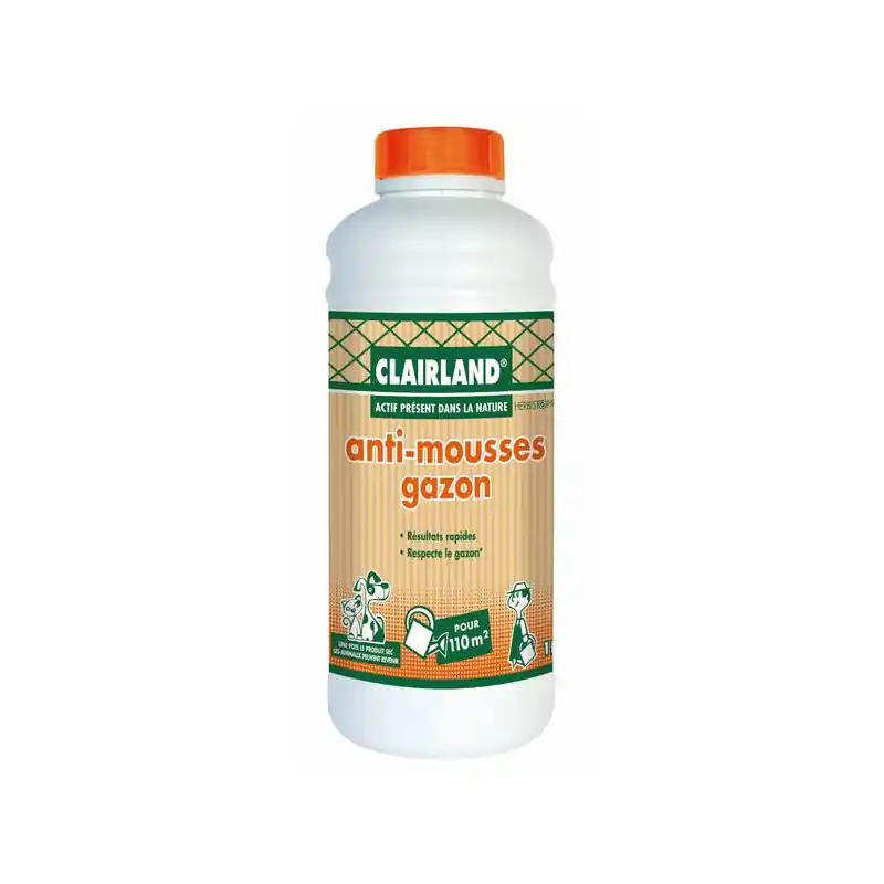 Anti-Mousse Gazon 1L - Éliminateur de Mousses pour Pelouse, Efficacité Acheter Direct