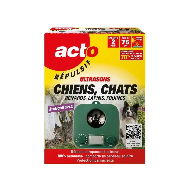 Meilleur Prix Ultrasons anti-chats et chiens 75 m² avec 2 accus - éloigne les animaux indésirables