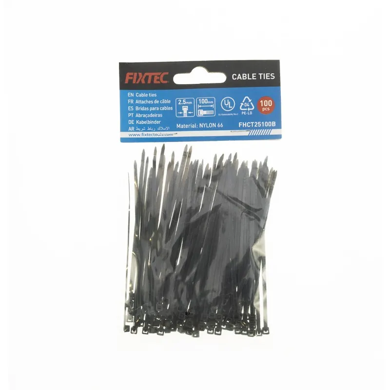 Lot de 100 attaches-câble noire 2.5 x 100 mm – Fixtec Prix Cassé