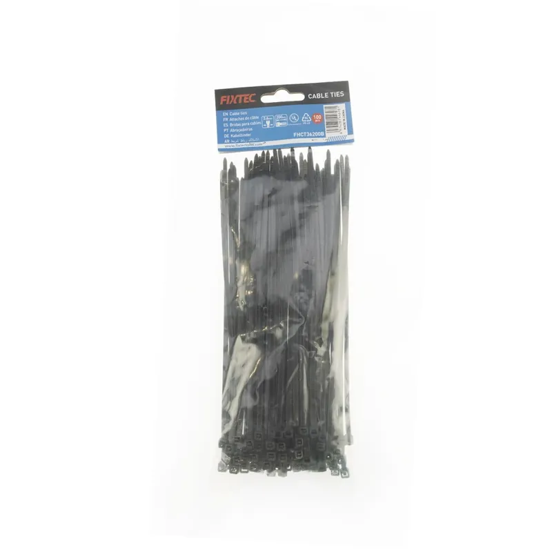 Acheter En Ligne Lot de 100 attache-câble noire 3,6 x 200 mm – Fixtec