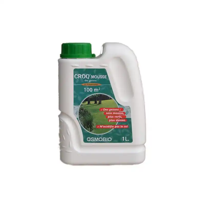 Haute Qualité Croqmousse antimousse pour gazon – 1l traitement efficace contre les mousses dans la pelouse
