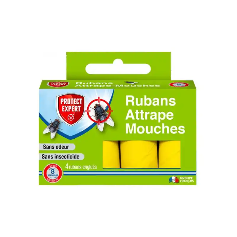 Réduction Rubans Anti-Mouches x4 - Pièges Efficaces Contre les Mouches à Suspendre