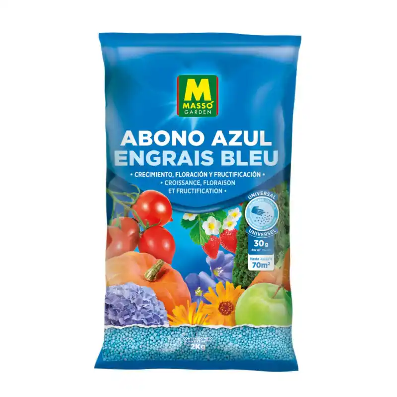 Meilleure Vente Engrais Bleu Masso Garden 2kg - Croissance Épanouie pour Plantes Florissantes