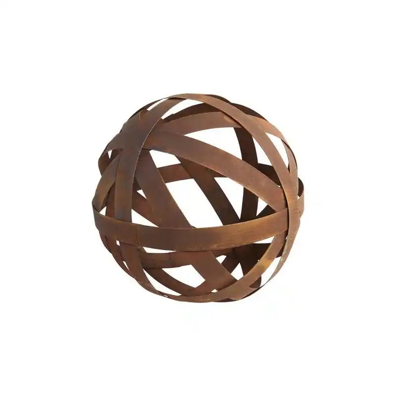 Haute Qualité Sphère Ajourée Métal Rouillé 40cm - Élégance Industrielle pour Décoration d‘Intérieur