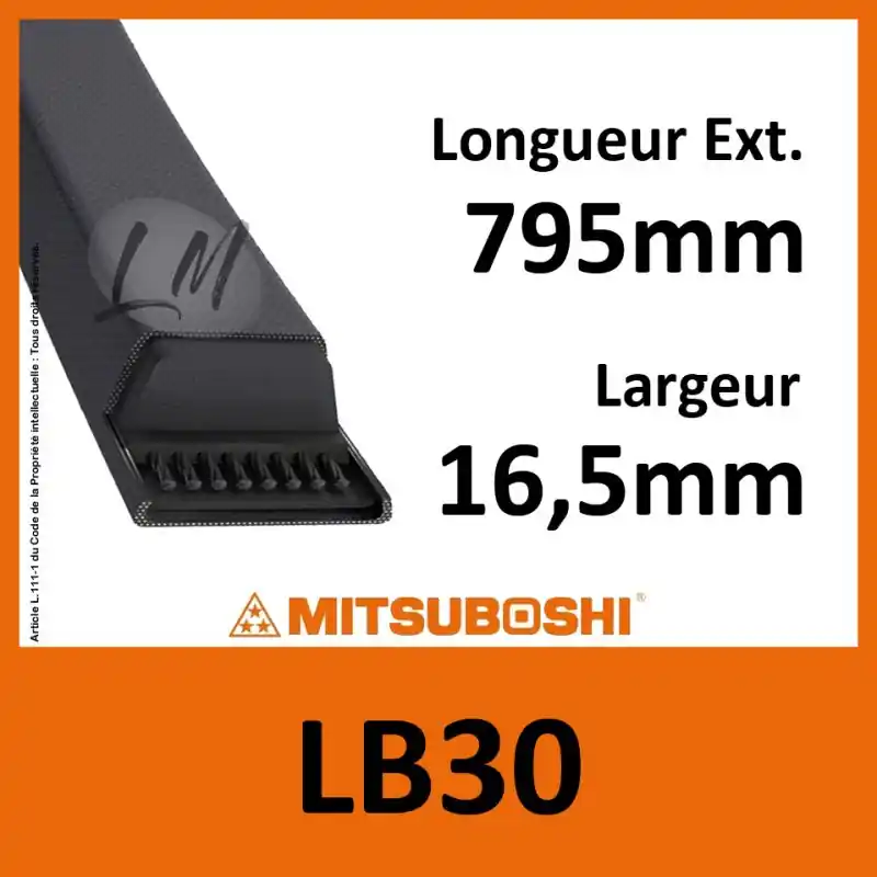 Courroie Mitsuboshi LB30 Expédié Aujourd'hui