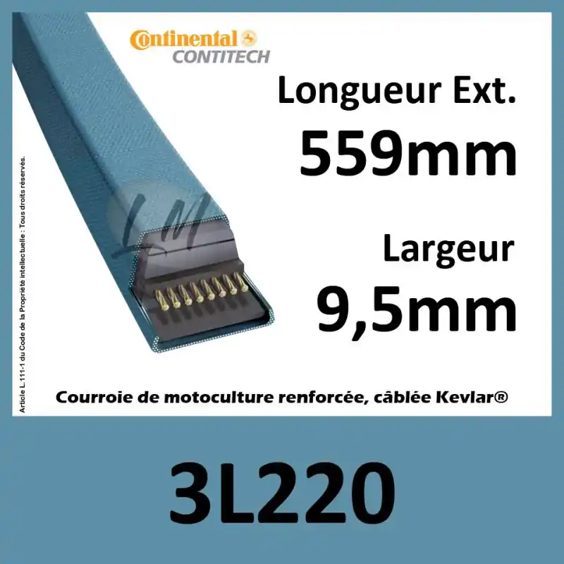 Courroie Trapézoïdale 3L220 - Continental Nouvelle Collection