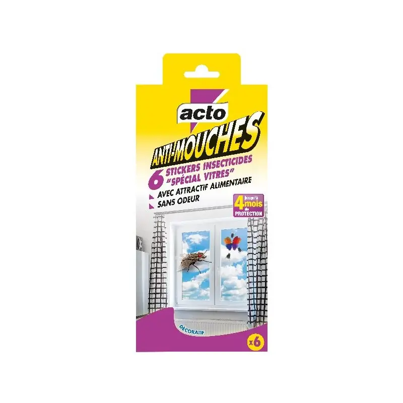 Offre Exclusive Stickers anti-mouches papillon - lot de 6 adhésifs efficaces et discrets