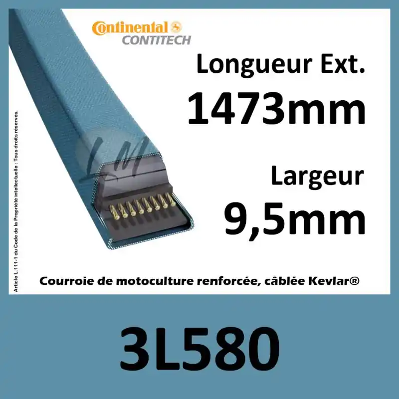 Super Prix Courroie Trapézoïdale 3L580 – Continental