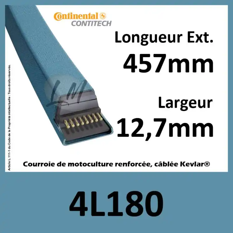 Remise Courroie Trapézoïdale 4L180 - Continental