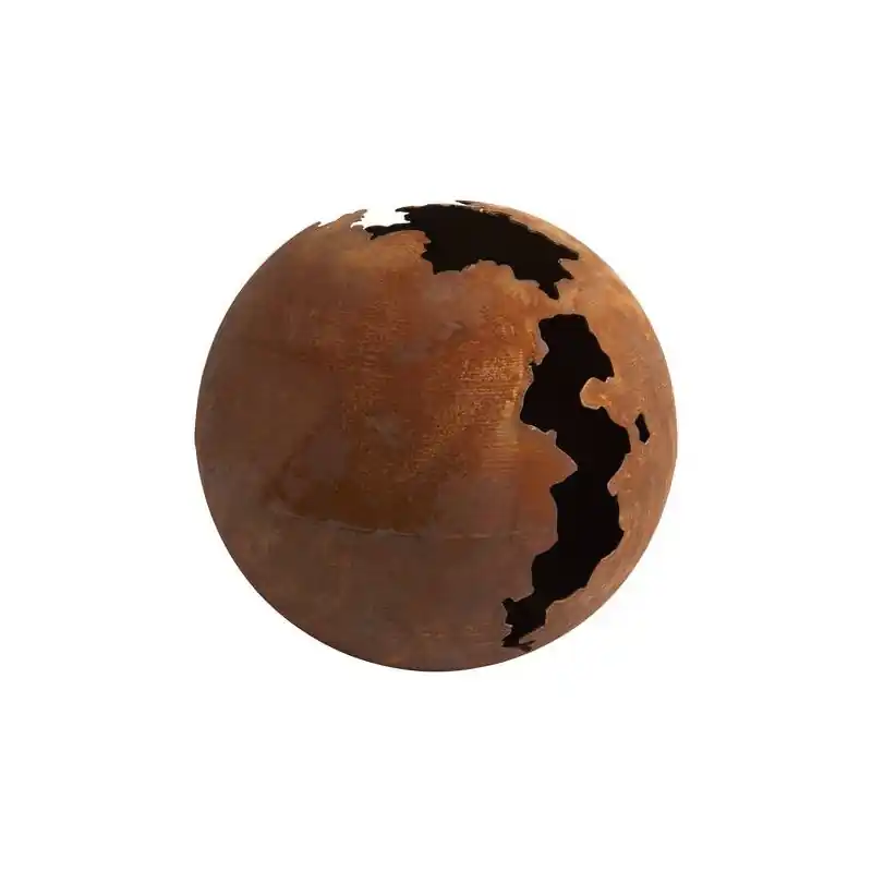 Acheter Direct Sphere Craquelée Métal Rouille 40cm - Décoration Élégante pour Intérieur et Extérieur