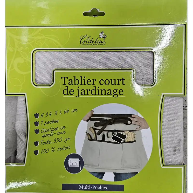 Certifié Tablier blanc c/s h34xl64cm pour jardin et atelier, design pratique et élégant