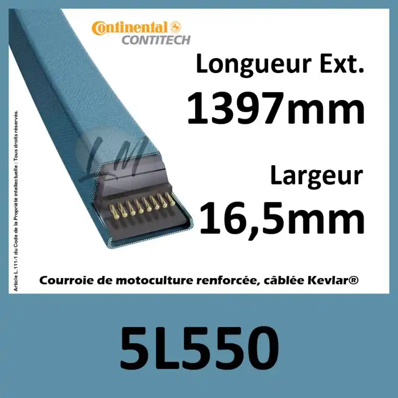Usine Directe Courroie Trapézoïdale 5L550 – Continental