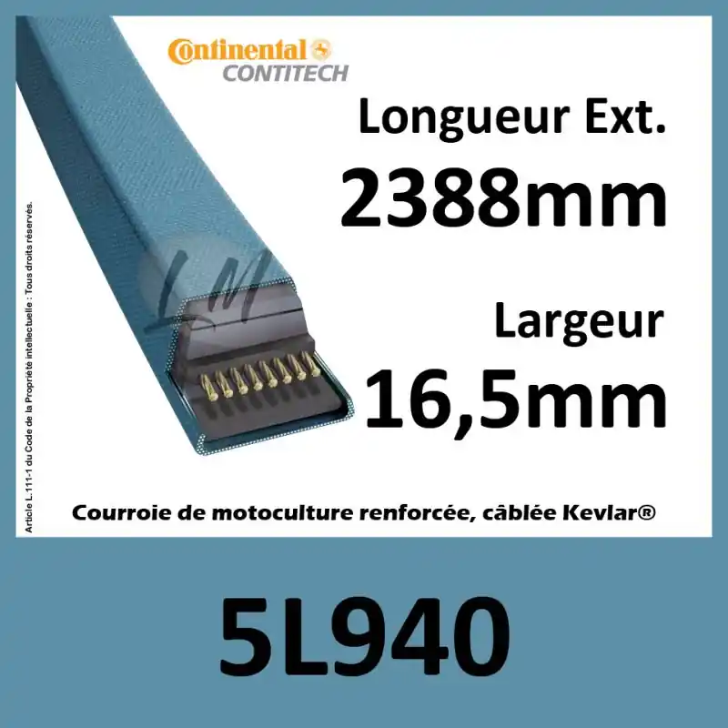Vente Flash Courroie Trapézoïdale 5L940 – Continental