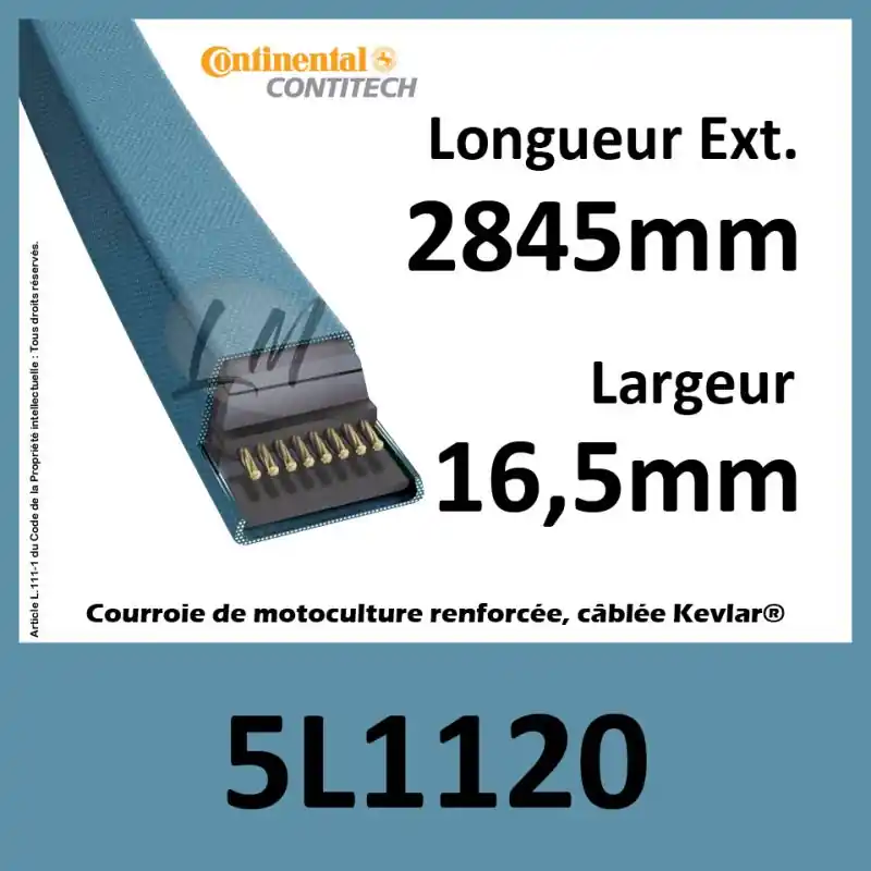 Retour Gratuit Courroie Trapézoïdale 5L1120 – Continental