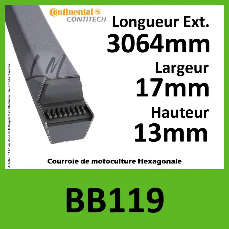 Satisfait Ou Remboursé Courroie Hexagonale BB119 – Continental