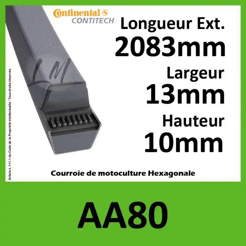 Vente Flash Courroie Hexagonale AA80 – Continental