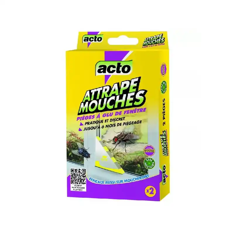 Attrape mouches - pièges à glu pour fenêtres x 2 - éliminez les insectes efficacement Nouvel Arrivage