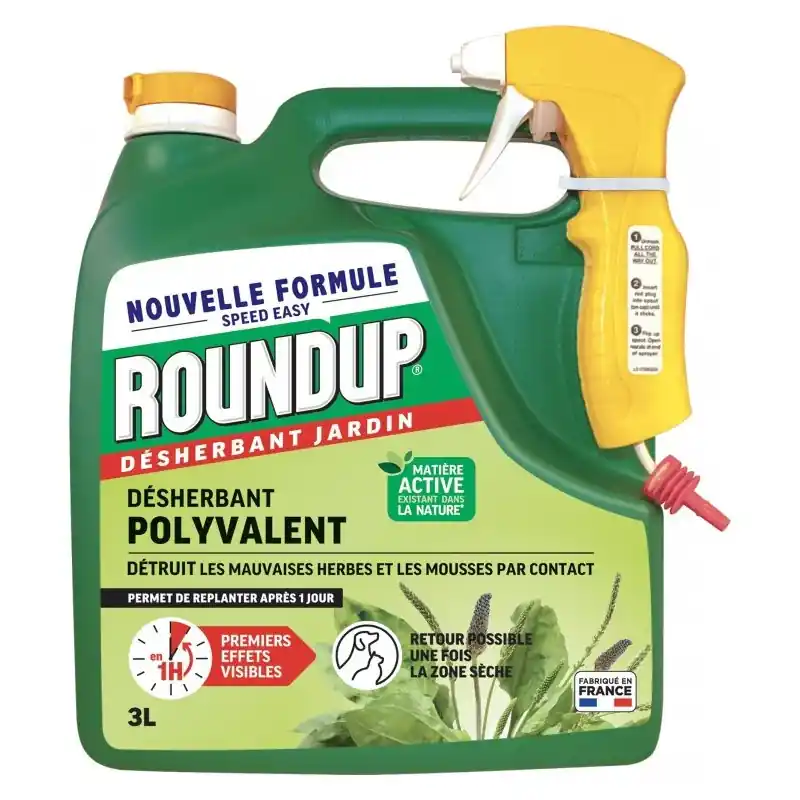 Roundup Spray Désherbant Prêt à l‘Emploi 3L – Efficacité Instantanée pour votre Jardin Satisfait Ou Remboursé