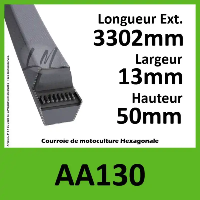 Super Prix Courroie Hexagonale AA130