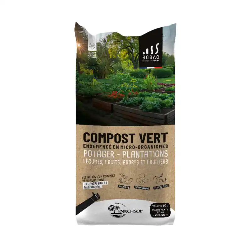 Compost vert bactériosol 20 kg – fertilisant écologique pour 20 à 40 m² de jardin Must-Have
