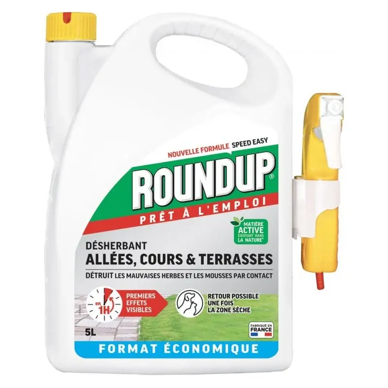 Livraison Express Roundup Spray Désherbant Prêt à l‘Emploi 5L - Efficacité Immédiate contre les Mauvaises Herbes