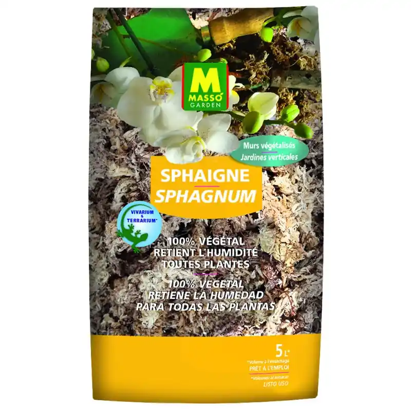 Expédié Aujourd&rsquo;hui Sphaigne 5L Masso Garden – Substrat Naturel pour Plantes et Jardins