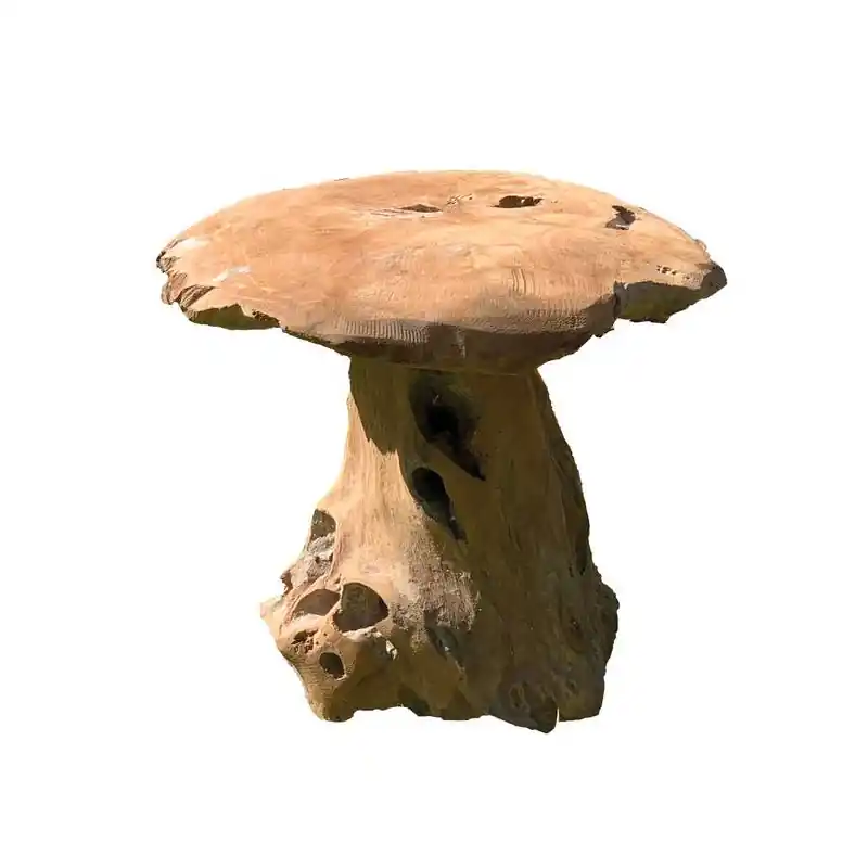 Champignon Teck 30 cm - Décoration Naturelle en Bois Écologique et Durable Dernier Modèle
