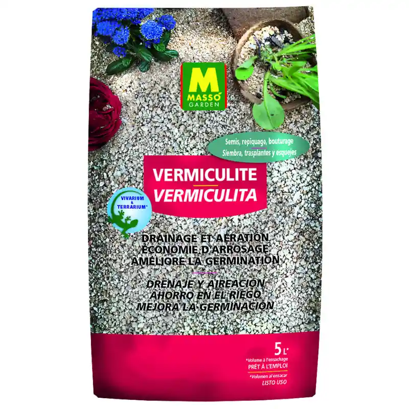 Vermiculite 5L Masso Garden – Substrat Idéal pour Jardins et Plantes d‘Intérieur Expédition Rapide