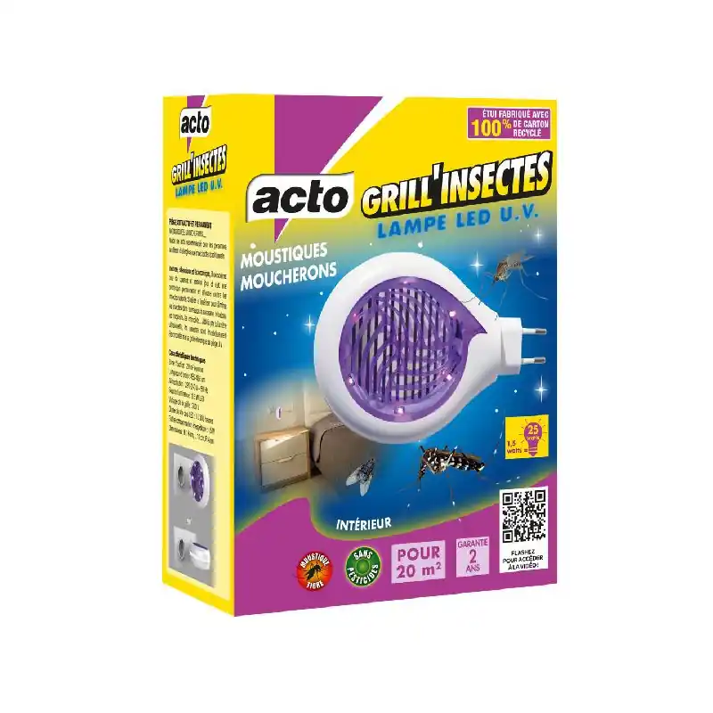 Gill‘insectes lampe UV 1.5w contre les moustiques – Acto – Jusqu‘à 20m2 Seulement Aujourd&rsquo;hui