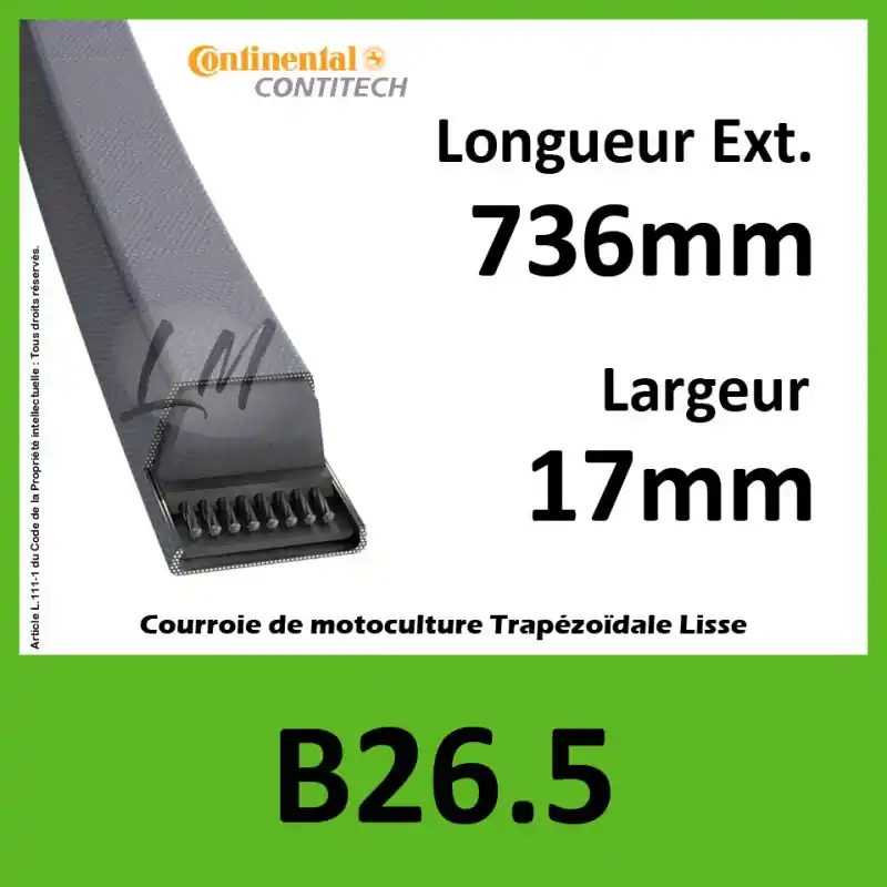 Vente Directe Courroie B26.5 Continental